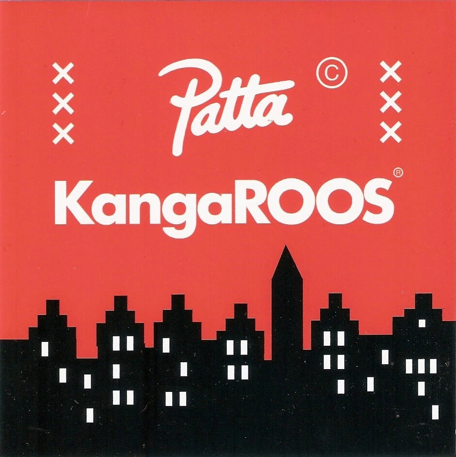 KANGAROOS & PATTA KangaROOS Shoes Sneaker Sticker Patta Amsterdam Kollabo Schw. Rot Weiß 12x12cm