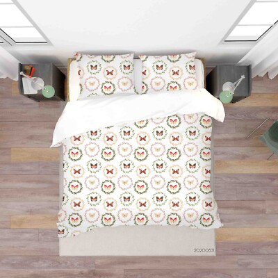 3D Butterflies Wreath Pattern Quilt Cover Set Duvet Cover Bedding Pillowcases