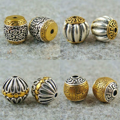 6pcs Metal Bracelet Necklace Beads Beard Beads Lanyard Bead Knife Paracord Beads