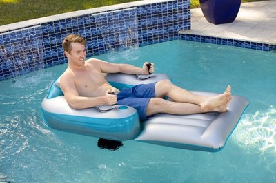Motorized Inflatable Lounger Pool/Lake Chair Float Lounge Disabled Mobility 