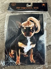Blond Pet Ponytail Wig Dress Up Halloween Dog Cat Costume Accessory XS/S NeW WoW