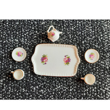 Lefton Porcelain Painted Floral Tea  Coffee Set 1:12 Dollhouse 1995 10647