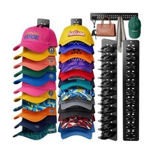 2 Pack Hat Organizer for Baseball Caps, Detachable DIY Hat Rack for Wall Hat ...