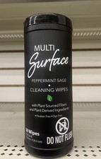 2pk Plant Based Multi Surface Cleaning Wipes Peppermint Sage 30ct Paraben Free