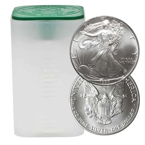 Roll of 20 - 1993 $1 American Silver Eagle 1 oz BU