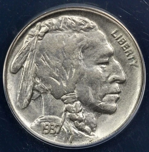 1937 Buffalo 5c Nickel - ANACS AU58