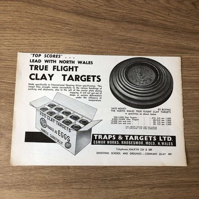 GUNS153 MAGAZIN WERBUNG 6X9 TRUE FLIGHT CLAY TARGETS