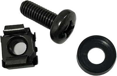 60Pzs Tornillos M6 X 16Mm Tuercas Jaula Rack Servidor 1U 2U 6U 12U Negro   