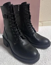 Glaze Military Combat Lace Up & Zip Black Boots Size 8 Gothic Grunge Style