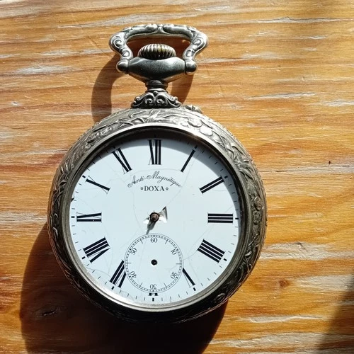 Antique Doxa 70mm  Pocket Watch equestrian interest FOR REPAIR.
