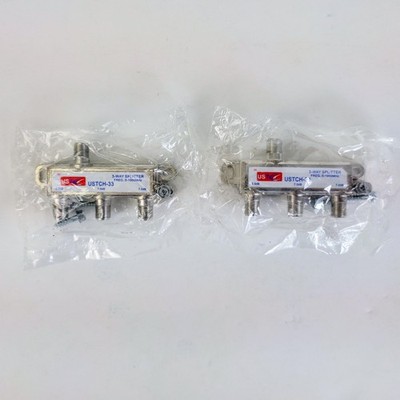 2 New UST 3-Way Coaxial Cable TV Splitters USTCH-33 Coax