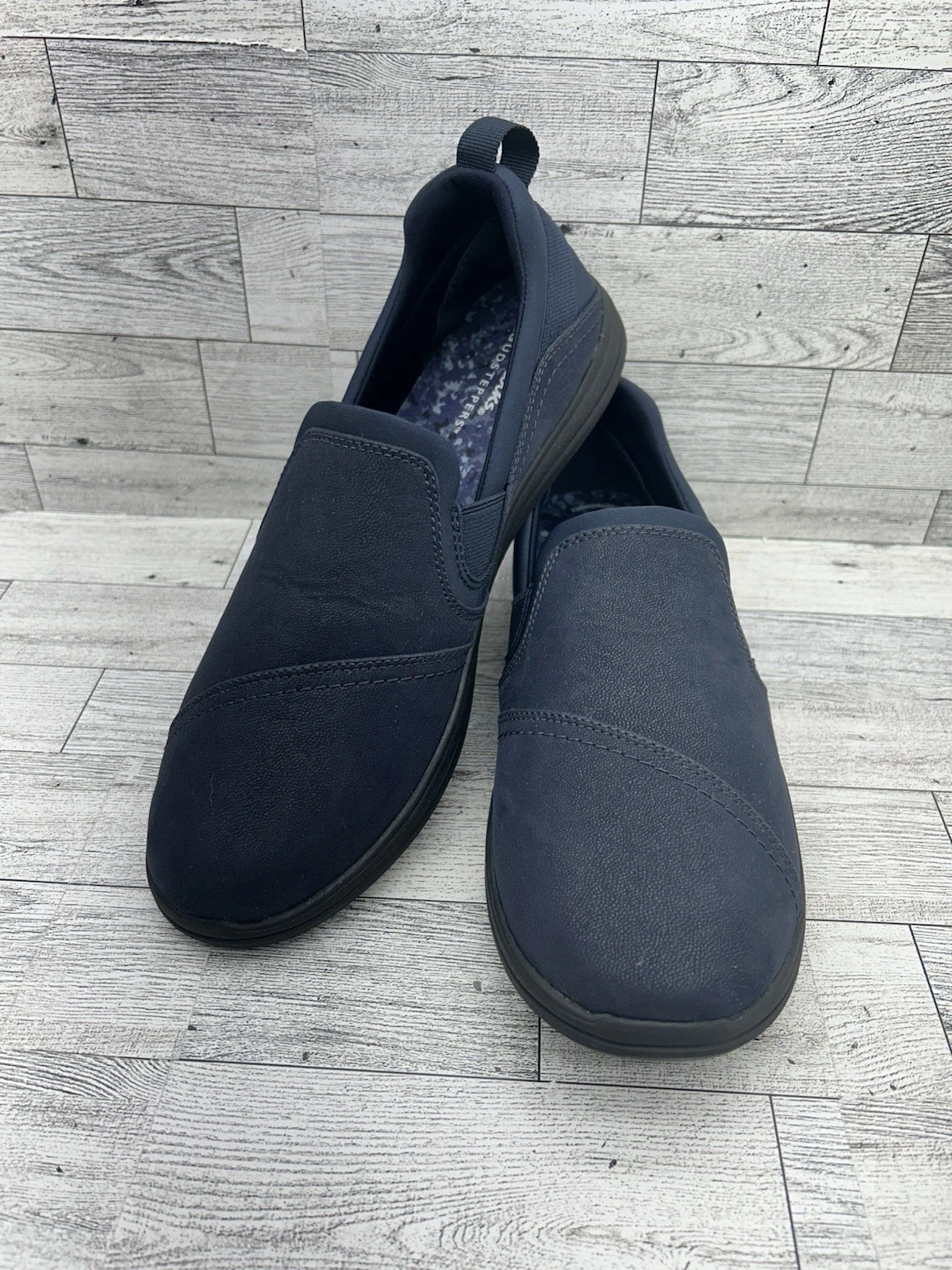 Mocassini ballerine Clarks Cloudsteppers Breeze Dawn da donna taglia 9 W blu navy