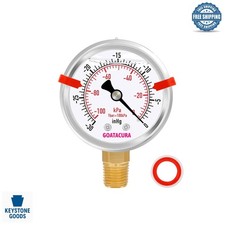 30inhg Glycerin Filled Vacuum Pressure Gauge 2.5 Dial Stainless Steel 30inhg Glycerin Filled Vacuum Pressure Gauge 2.5 Dial Stainless Steel