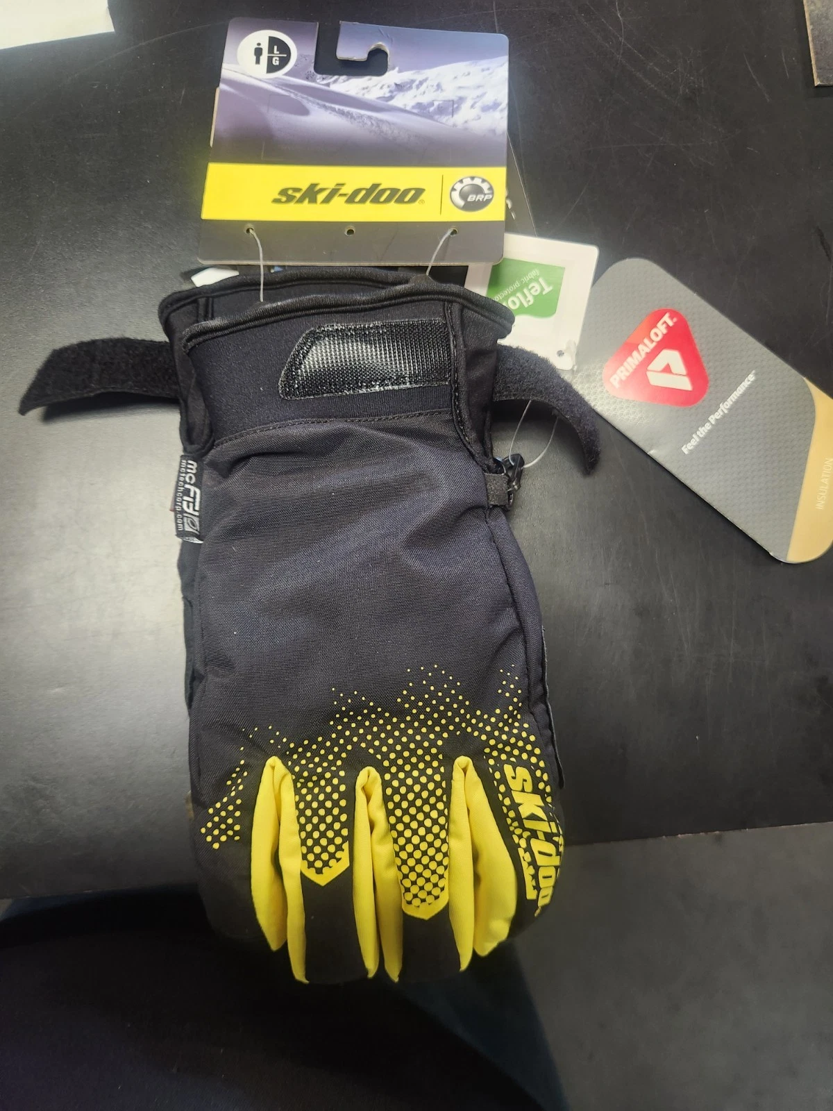 NEW Ski-Doo Waterproof Windproof Grip Gloves Leather Palm, TG/XL 446234099 TB