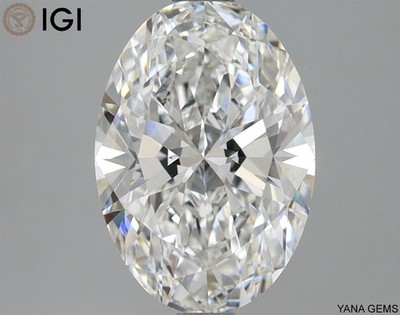OVAL Shape 2.50 Carat CVD Lab Grown Diamond IGI Certificate E Color VS1 Clarity