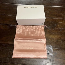 Amina Muaddi Shoe Box 12x8x4.25” Magnetic Empty Dust Bag Logo Tissue Heel Caps