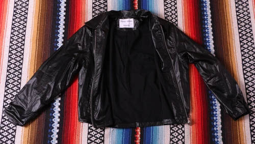 Porter James Sports Workers Jacket Boxy Cropped Men's Medium M Black Gloss image 3
