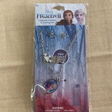  5- Disney Frozen II Necklace  Post Earrings AI 