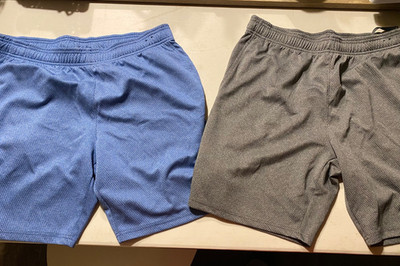 Lot Of 2 RBX  Men's Athletic Shorts LARGE Training Gray & Blue