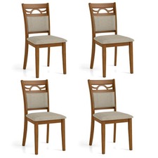 Dining Chairs Set of 4 w/Rubber Wood Frame, Padded Seat Backrest for Kitchen