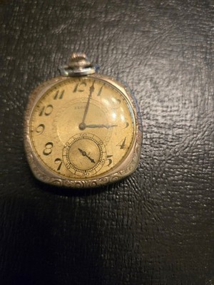 1926 Elgin Grade 303 12s 7J Square Cushion Pocket Watch BWC Monarch Gold Filled