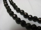 Vintage 20” Black Faceted Jets 2-Strand Necklace with Cameo Clasp/Brooch — photo 3