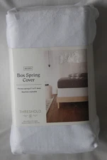 Threshold Box Spring Cover Queen 60”x 80”x 12” Deep White OEKO TEX New