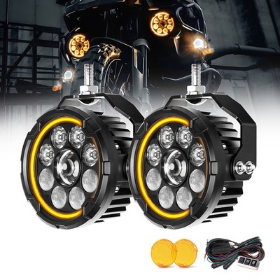 2x 4.5'' LED Zusatzscheinwerfer Gelb Weiß für Motorrad ATV UTV Fernscheinwerfer