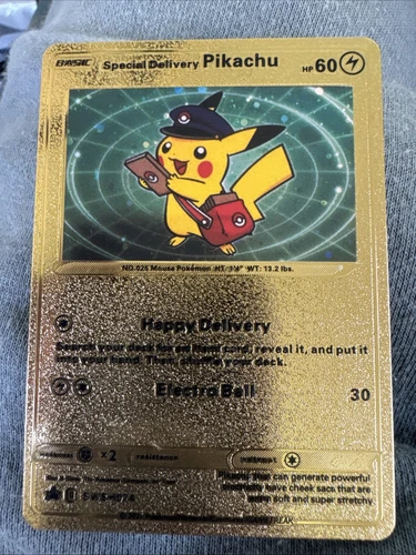 Special Delivery Pikachu Gold Foil Pokemon Card Promo SWSH074