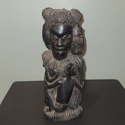 Vtg Makonde Tree of Life Ujamaa Sculpture Hand Carved African Blackwood Ebony 11