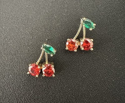 Cherry Studs Earrings/ Red