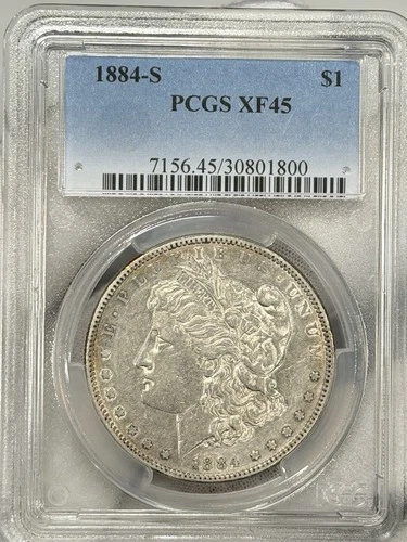 1884-S Morgan Dollar PCGS XF45 $1 San Francisco Silver One US Coin SEMI KEY DATE