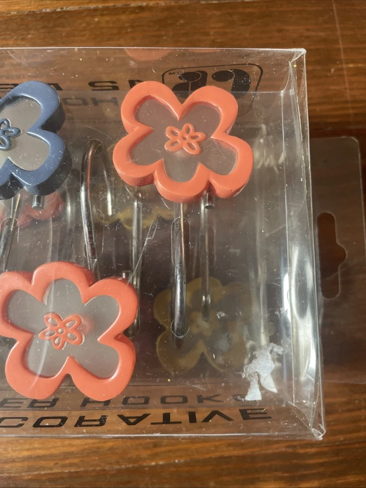 Nuevo juego de 12 ganchos de ducha Flower Power Cottagecore botánicos Foto 4 de 4