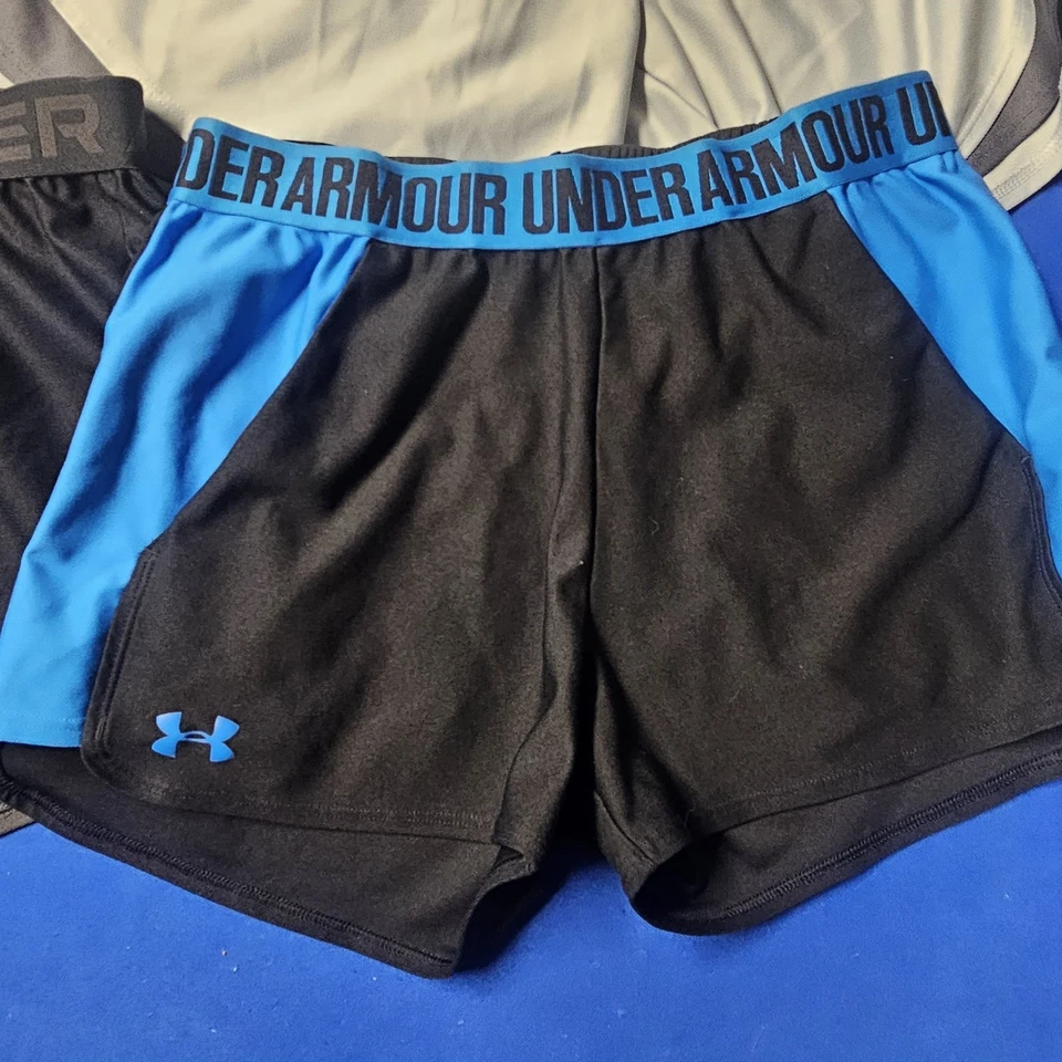 Lot of 4 Under Armour Women's Shorts Loose Athletic Sports Gray Black- Size M - Image 3 of 4