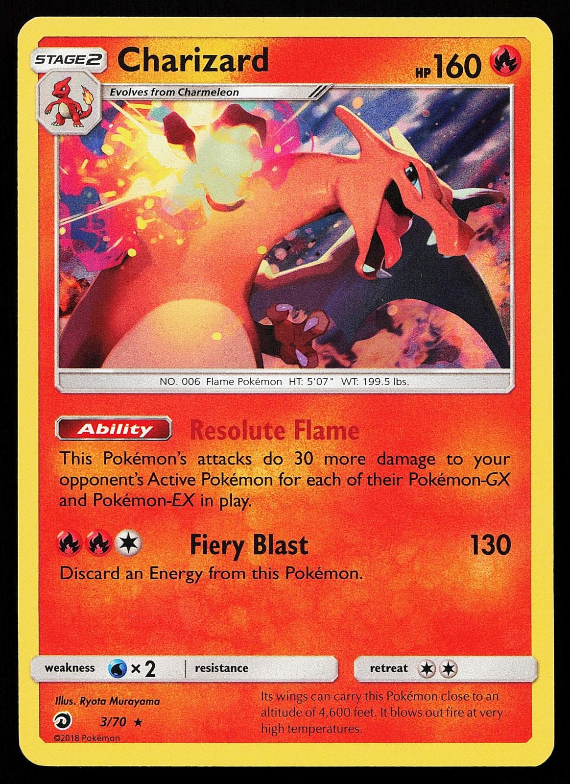 Charizard 3/70 Holo Rare Dragon Majesty Pokemon Card