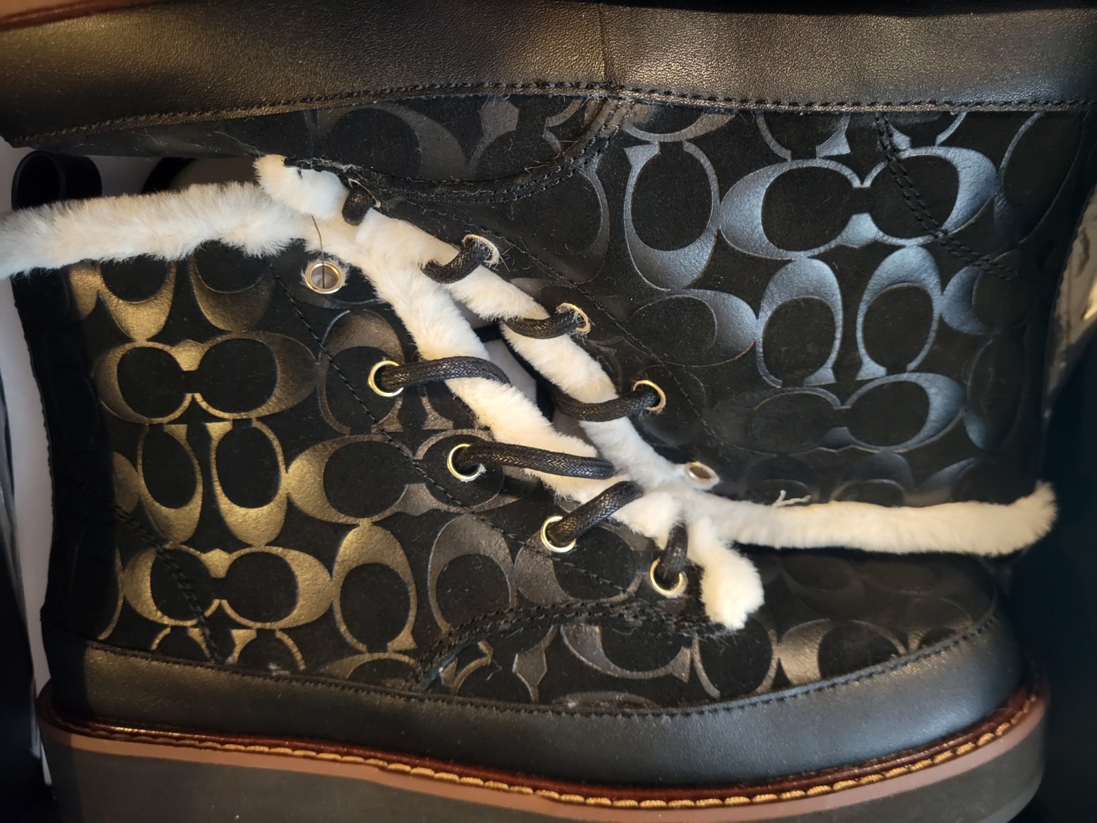 Coach Women's Imani Suede Boots with Signature Design in Black - size 9B image 8