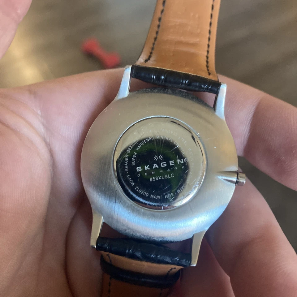 Skagen Denmark Theodor 858XLSLC Watch With Black leather Strap - Image 3 of 3