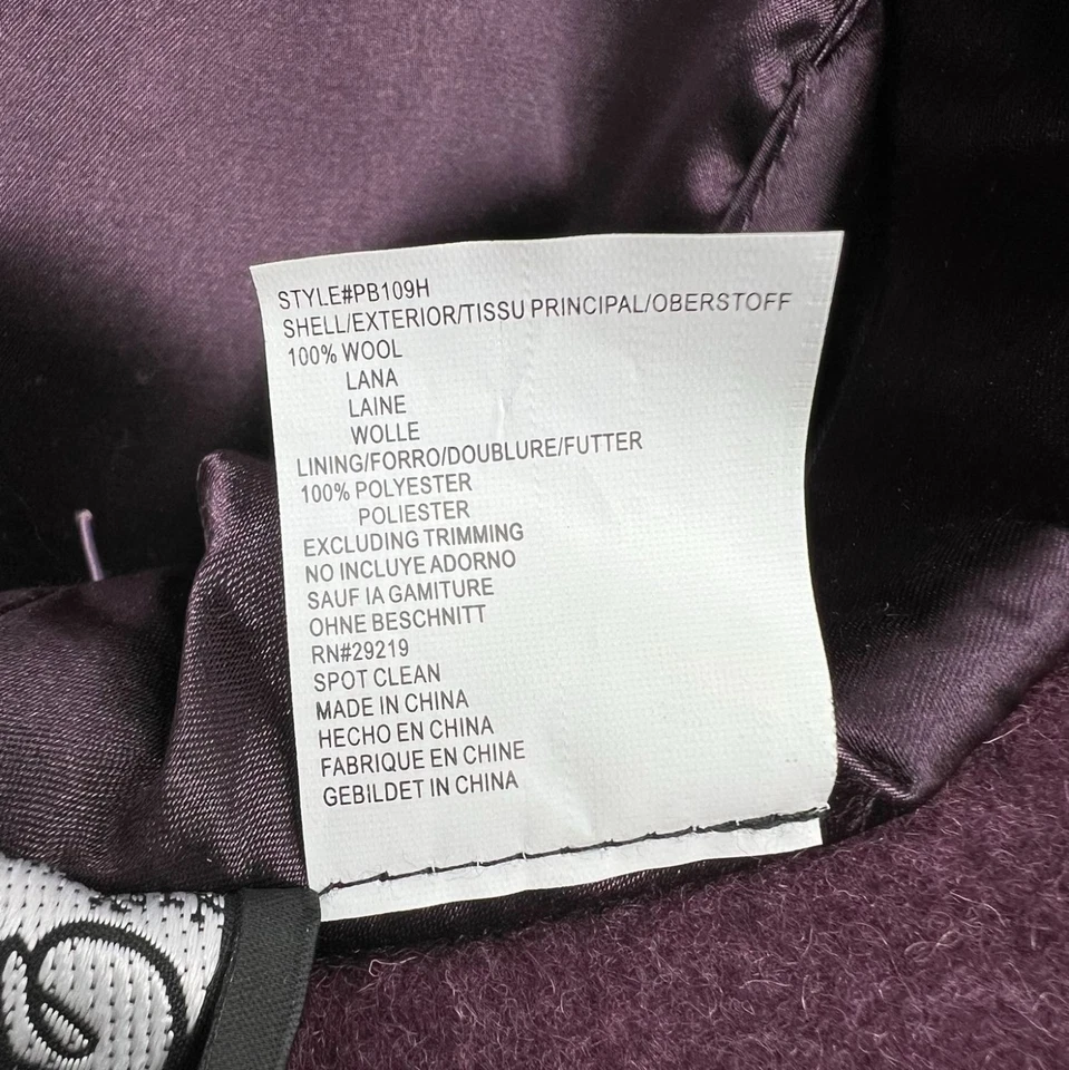 Sombrero de lana vintage Plaza Suite para mujer púrpura ala ancha plumas banda satinada retro Foto 3 de 4