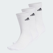 Image of ADIDAS CUSHIONED CREW SOCKS MENS UNISEX 3 PAIR PACK BLACK WHITE 6.5-8 8.5-10