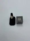 VTG Avon Porcelain Rose Ring Size 7 Gold Tone Floral Oval Cutout Design Vintage