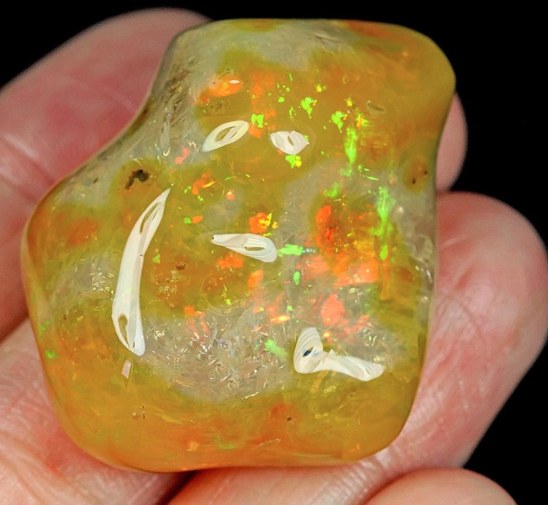 84Ct Orange Brown Opal Nugget Specimen Carved Facet Rough YWPT2411