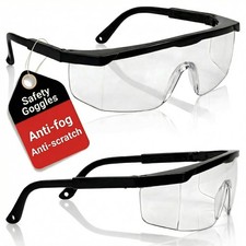 2 Pack Safety Glasses ANSI Z87.1 Anti-Fog Anti-Scratch Clear Wrap-Around