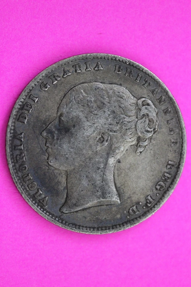 1861 United Kingdom 1 Shilling Silver Coin Guaranteed Authentic & Genuine 2168 - Image 2 of 3