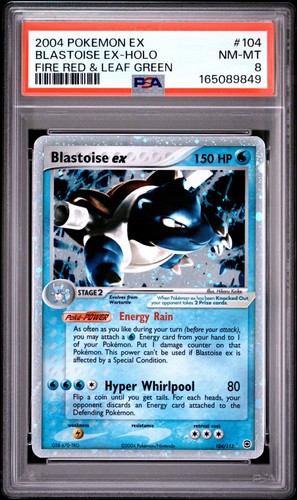 2004 POKEMON EX FIRE RED & LEAF GREEN #104 BLASTOISE EX-HOLO PSA 8