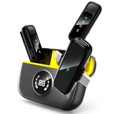 Wireless Lavalier Microphone for iPhone/Android - Dual Mini Noise Canceling M...