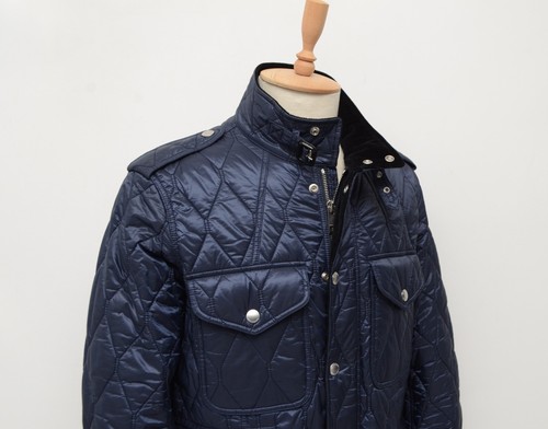Authentic Men's Burberry Garrington Elevated Quilted Jacket Coat Blue Size XL - Picture 7 of 18