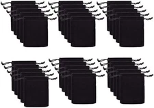 30 Count Velvet Jewelry Drawstring Pouches 3X3.25 Inch Reusable Gift Bags