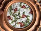 Vintage Albert Gilles Embossed Copper Botanical Wall Hanging Ceramic Plate — photo 4