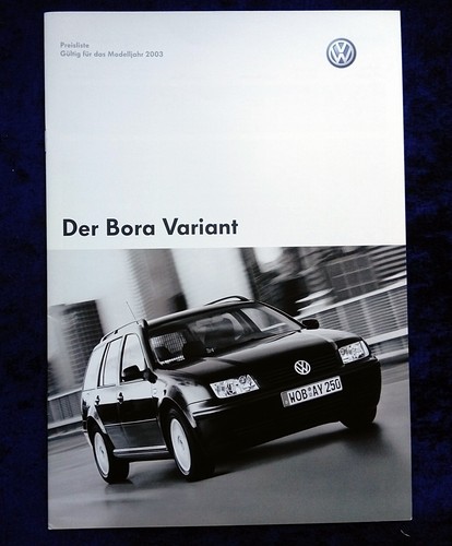 VW Bora Variant Preisliste v. 02.06.2003 Modelljahr 2003 - 第 1/1 張圖片