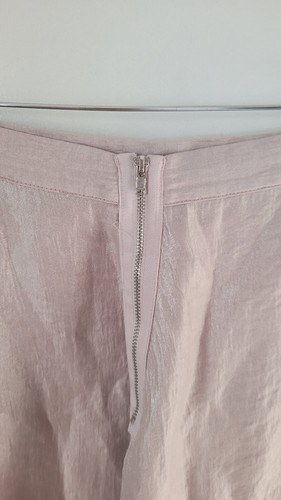 Top Shop Sz S Pink Shimmer High Waist Flare Skirt - Picture 11 of 16